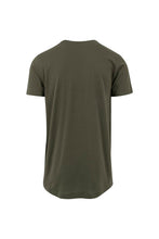 Load image into Gallery viewer, Mens Shaped Long Short Sleeve T-Shirt - Olive