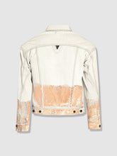 Load image into Gallery viewer, Shorter Off-White Denim Jacket with Rose Gold Foil