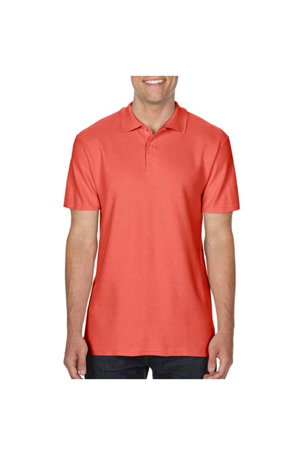 Gildan Mens SoftStyle Double Pique Polo Shirt (Bright Salmon)