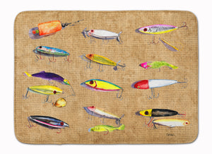 19 in x 27 in Fishing Lures Machine Washable Memory Foam Mat