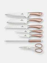 Load image into Gallery viewer, 8-Piece Knife Set with Acrylic Stand Rose Gold Collection