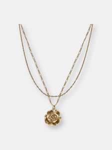 Sydney Rose Delicate Layered Necklace in Worn Gold