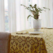 Load image into Gallery viewer, Block Printed Mustard Large Tablecloth - Manjha