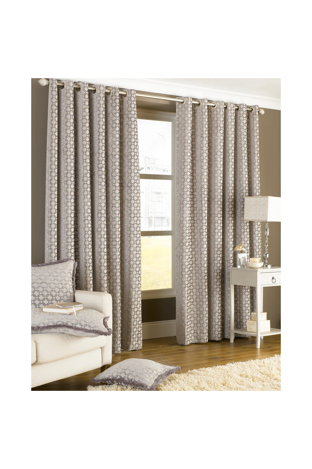 Riva Home Belmont Ringtop Curtains (Silver) (66 x 72 inch)