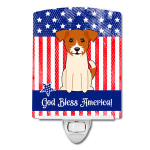 Patriotic USA Jack Russell Terrier Ceramic Night Light