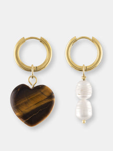 Aubrey Stone Heart Hoop Earrings