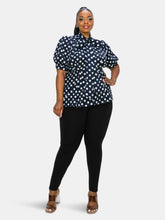 Load image into Gallery viewer, Minnie Polka Dot Tie Neck Blouse