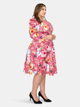 Load image into Gallery viewer, Floral Statement Sleeve Flare Dress