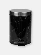 Load image into Gallery viewer, Faux Marble 3 Liter Step Waste Bin with Built-in Metal Handle, Black