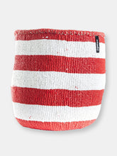Load image into Gallery viewer, Mifuko - Medium Basket with White and Red Stripes