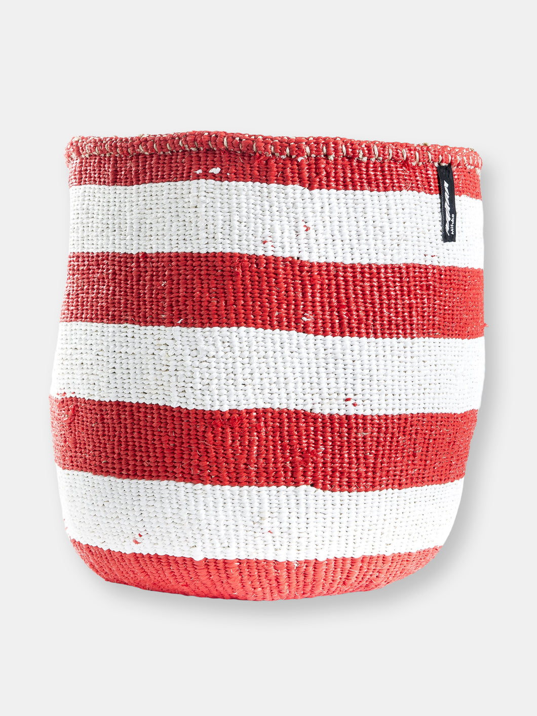 Mifuko - Medium Basket with White and Red Stripes