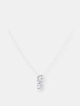 Load image into Gallery viewer, Twin Nights Crescent Diamond Necklace in Sterling Silver