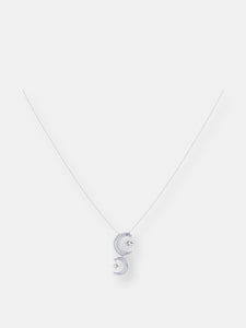 Twin Nights Crescent Diamond Necklace in Sterling Silver