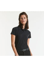 Load image into Gallery viewer, Russell Europe Womens/Ladies Classic Cotton Short Sleeve Polo Shirt (Black)