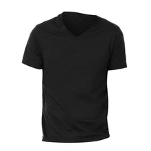 Load image into Gallery viewer, Canvas Mens Jersey Short Sleeve V-Neck T-Shirt (Black)