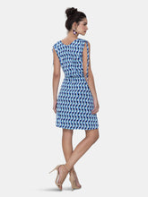 Load image into Gallery viewer, Tara A-Line Dress in Mod Geo Blue