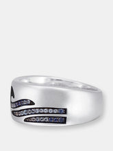 Load image into Gallery viewer, Breaking Waves Sterling Silver Blue Sapphire &amp; Topaz Stone Band Ring