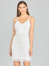 Load image into Gallery viewer, Spaghetti Strap Fringe Bridal Cocktail