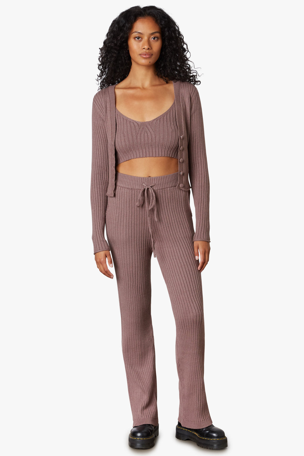 Ribbed Sweater Pant - Mink