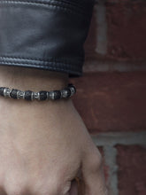 Load image into Gallery viewer, Lava Beads, Oxidized Sterling Silver Bracelet