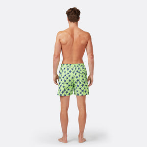 Fresh Green + Blue Starfish Swim Shorts