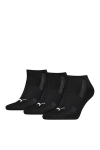 Puma Unisex Adult Cushioned Trainer Socks (Pack of 3) (Black/White)