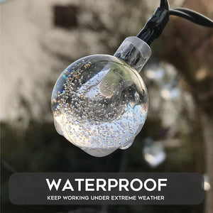 19.7" 40 LED Solar Water Droplet Crystal Ball Fairy String Light 8 Modes