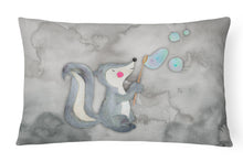 Load image into Gallery viewer, 12 in x 16 in  Outdoor Throw Pillow Skunk and Bubbles Watercolor Canvas Fabric Decorative Pillow