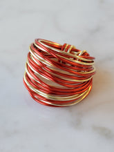 Load image into Gallery viewer, Marcia Wire Wrap Ring in Red and Gold