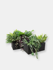 2-Section Polyrattan Rectangle Indoor Planters