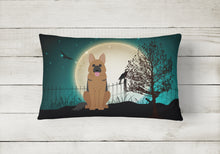 Load image into Gallery viewer, 12 in x 16 in  Outdoor Throw Pillow Halloween Scary German Shepherd Canvas Fabric Decorative Pillow