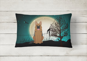 12 in x 16 in  Outdoor Throw Pillow Halloween Scary German Shepherd Canvas Fabric Decorative Pillow