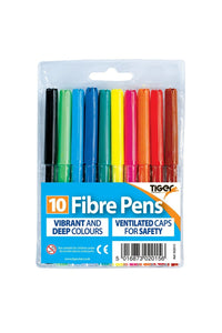 Tiger Stationery Fibre Pen Set (Pack of 10) (Multicolored) (One Size)