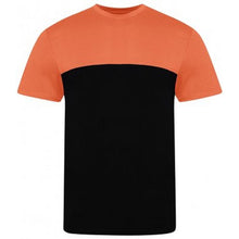 Load image into Gallery viewer, Awdis Unisex Adult Colour Block T-Shirt (Black/Light Orange)