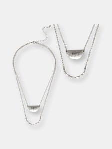 Double Layer Modern Style Necklace in Silver