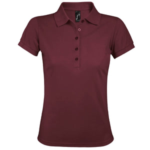 SOLS Womens/Ladies Phoenix Short Sleeve Pique Polo Shirt (Heather Oxblood)