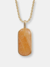 Load image into Gallery viewer, Yellow Lace Agate Tag in 14K Yellow Gold Plated Sterling Silver
