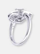 Load image into Gallery viewer, Libra Scales Pink Tourmaline &amp; Diamond Constellation Signet Ring In Sterling Silver