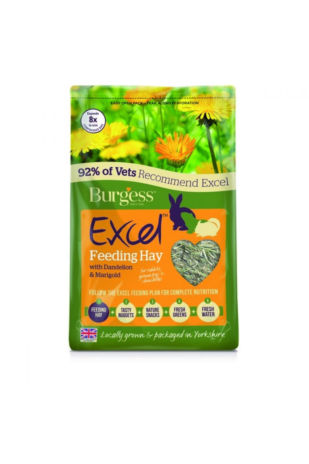 Burgess Excel Herbage Dandelion And Marigold Small Pet Feeding Hay (May Vary) (2.2lb)