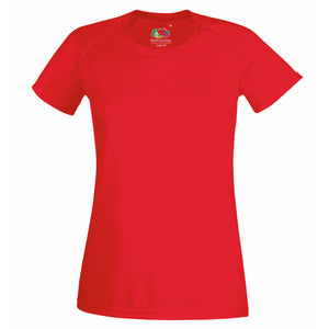 Fruit Of The Loom Ladies/Womens Performance Sportswear T-Shirt (Red)