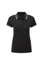 Load image into Gallery viewer, Asquith &amp; Fox Womens/Ladies Classic Fit Tipped Polo (Black/White)