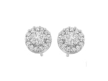 Load image into Gallery viewer, 14K White Gold 3/4 cttw Round Cut Diamond Stud Earring