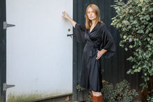 Load image into Gallery viewer, Rhia Kimono Dress / Black Silk