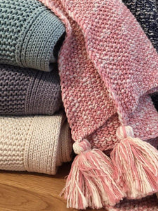 100% Organic Cotton Moss Knit Throw Blanket