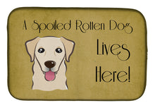 Load image into Gallery viewer, 14 in x 21 in Golden Retriever Spoiled Dog Lives Here Dish Drying Mat