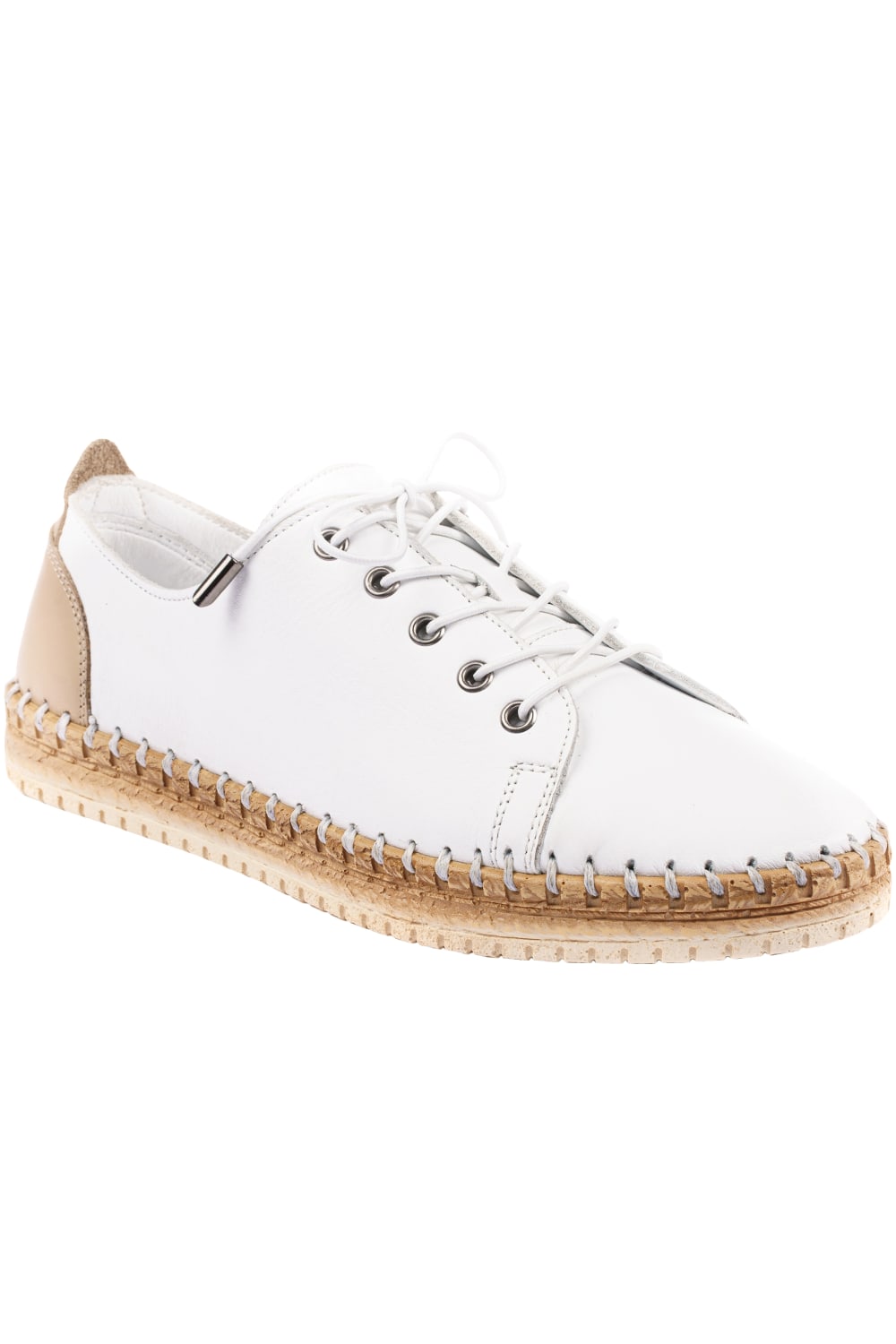 Womens/Ladies Margate Leather Sneakers - White