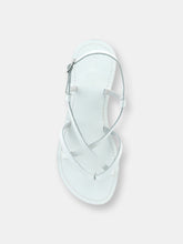 Load image into Gallery viewer, Rita White Strappy Flat Leather Sandals