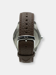 Armani Exchange Men's 3 Hand Stainless Steel AX2804 Silver Leather Analog Quartz Fashion Watch