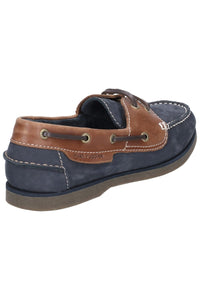 Mens Henry Lace Up Boat Shoes (Blue/Tan)