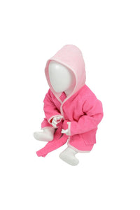 A&R Towels Baby/Toddler Babiezz Hooded Bathrobe (Pink/Light Pink) (3/12 Months)